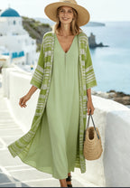Striped Cardigan With A V Neck Part