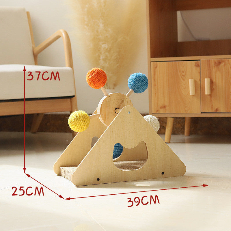 Solid Wood Rotary Table Cat Scratch Board