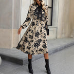Womens Mid Length A Line Dress With