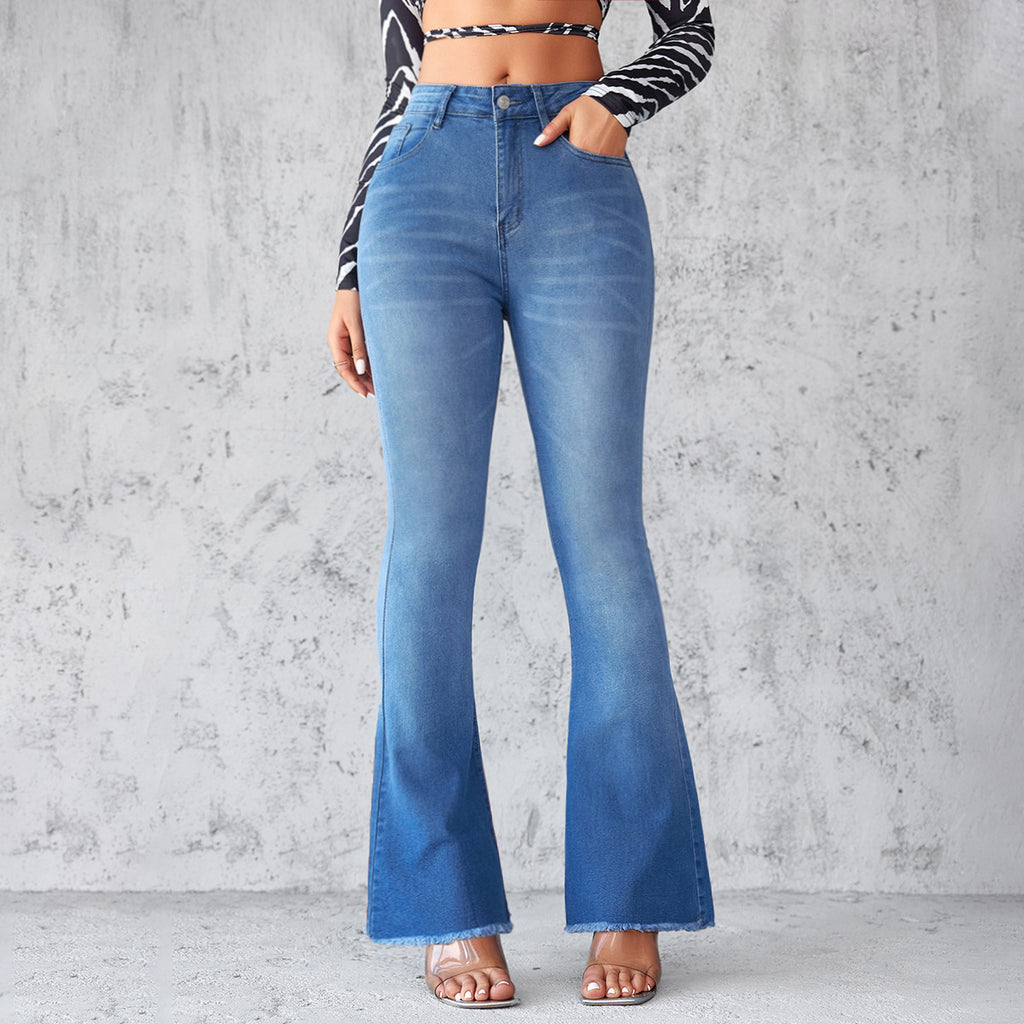 Women's High Waist Elegant Flared Denim Jeans