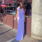 Resort V Neck Layered Ruffle Tie Up