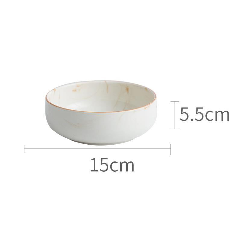 Marbled Ceramic Bowls & Dishes Set