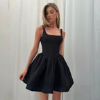 Slip Style Silk Fishbone Waist Cinching Dress