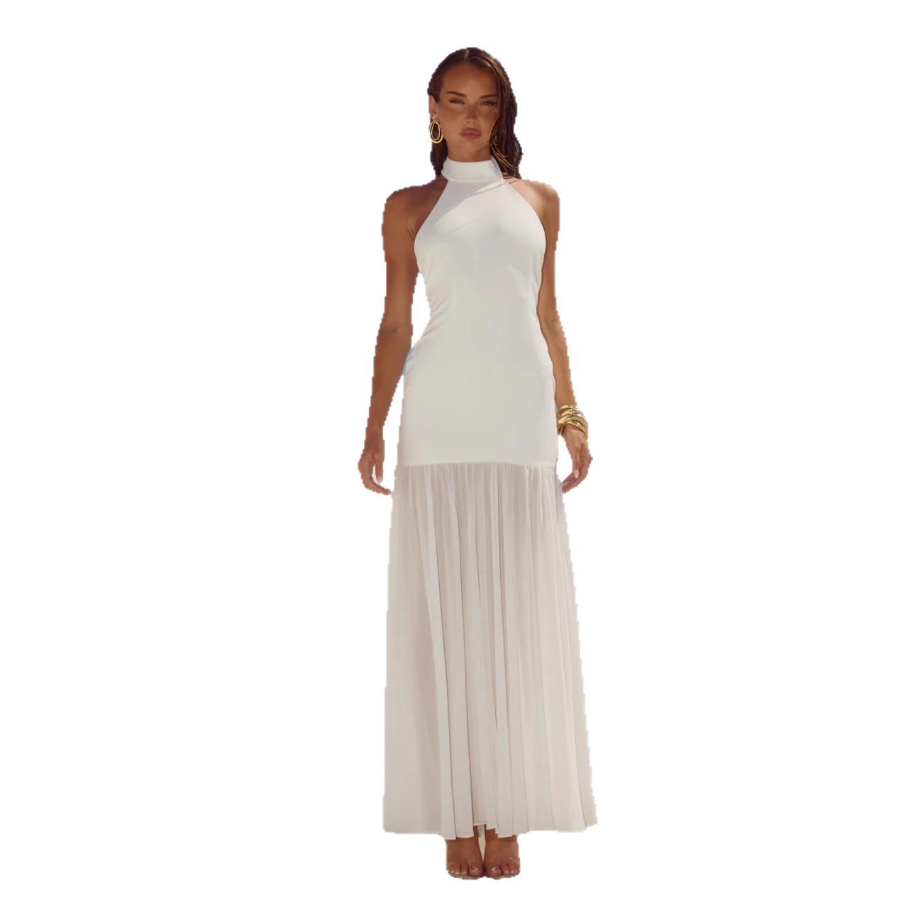 Flowing Resort-style Patchwork Maxi Dress, Fairy-like Gown