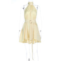 Two Way Halter A Line Waist Cinching