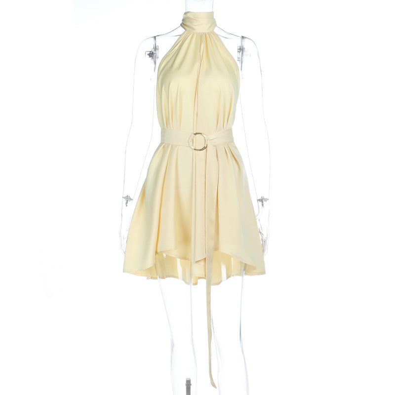 Two Way Halter A Line Waist Cinching