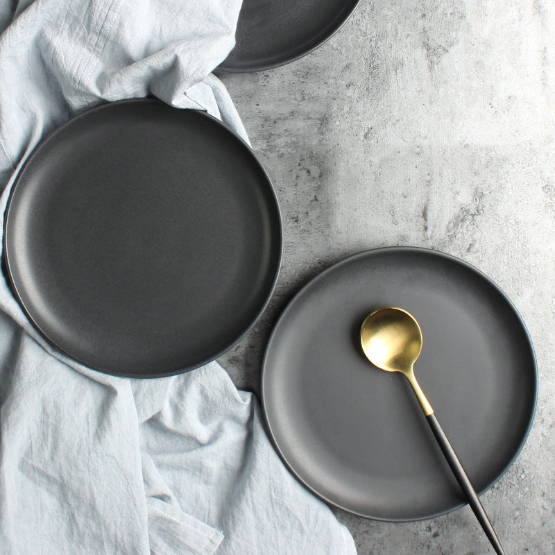 Nordic Ceramic Rice Bowl & Deep Steak Plate